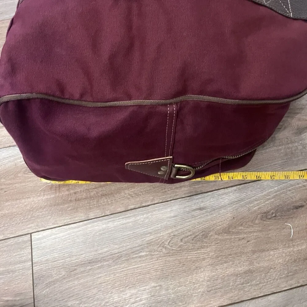 Missabe Railroad DM&IR Maroon Burgundy Large Canvas Duffel Bag Duluth Back